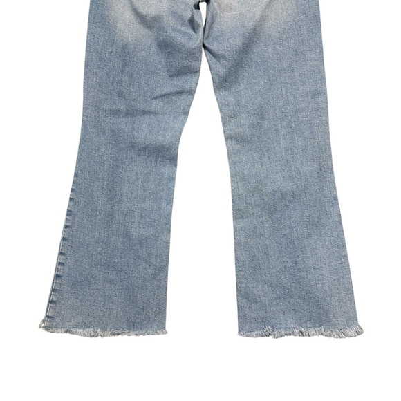 Gap | High Rise 70's Flare Jean Patch Pockets Raw Hem Size 30 - Picture 8 of 14